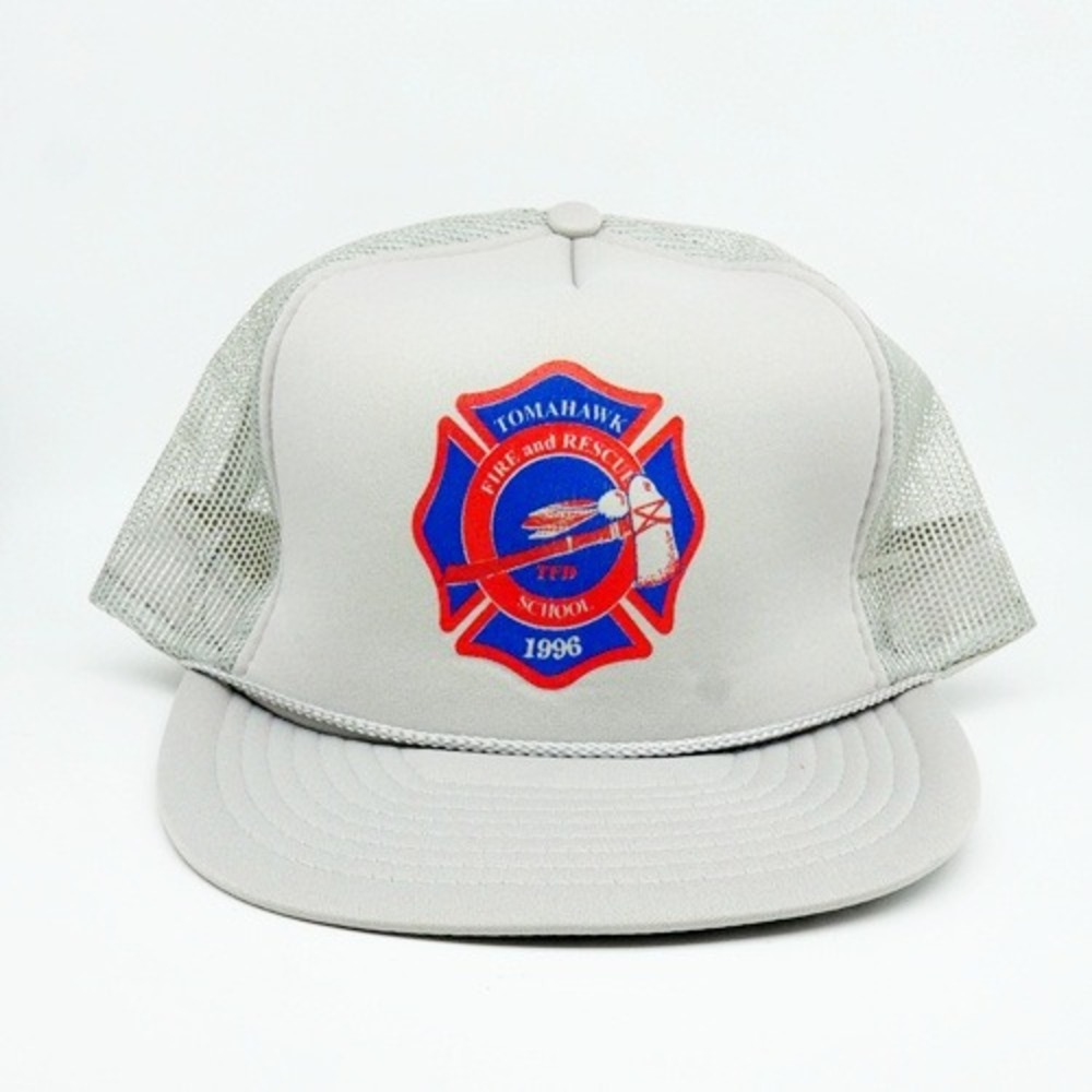 Tomahawk Fire & Rescue School Vintage Strapback Mesh Cap Hat 1996 NEW